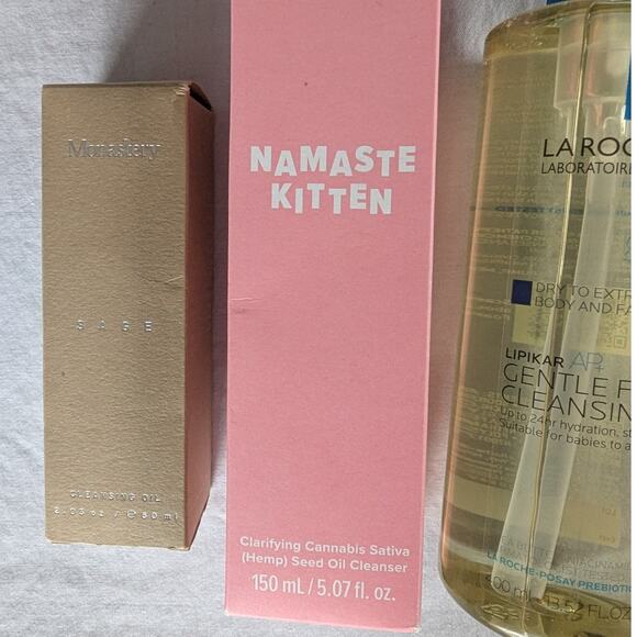 Face Oil Wash Bundle Monastery Sage La Roche Posay I Dew Care Namaste Kitten NEW - Picture 9 of 12